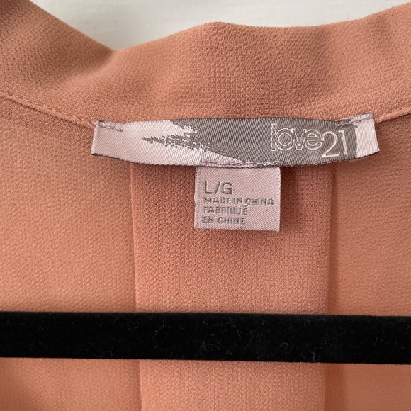 Orange button down chiffon blouse - Picture 3 of 3